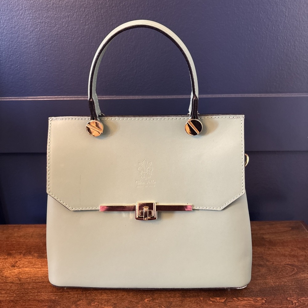 Vera Pelle Italian Leather Purse Teal- Read
